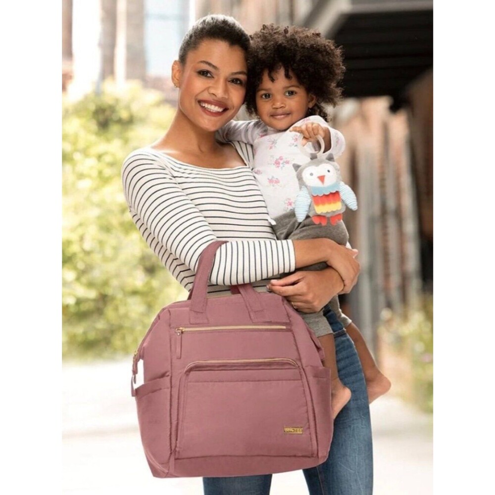 Skip Hop Dusty Rose Diaper Backpack Baby Bag Mauve Travel Backpack
